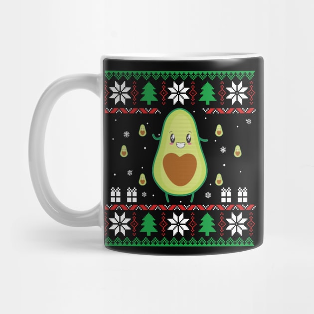 Funny Avocado Ugly Christmas Sweater Vegan by Dunnhlpp